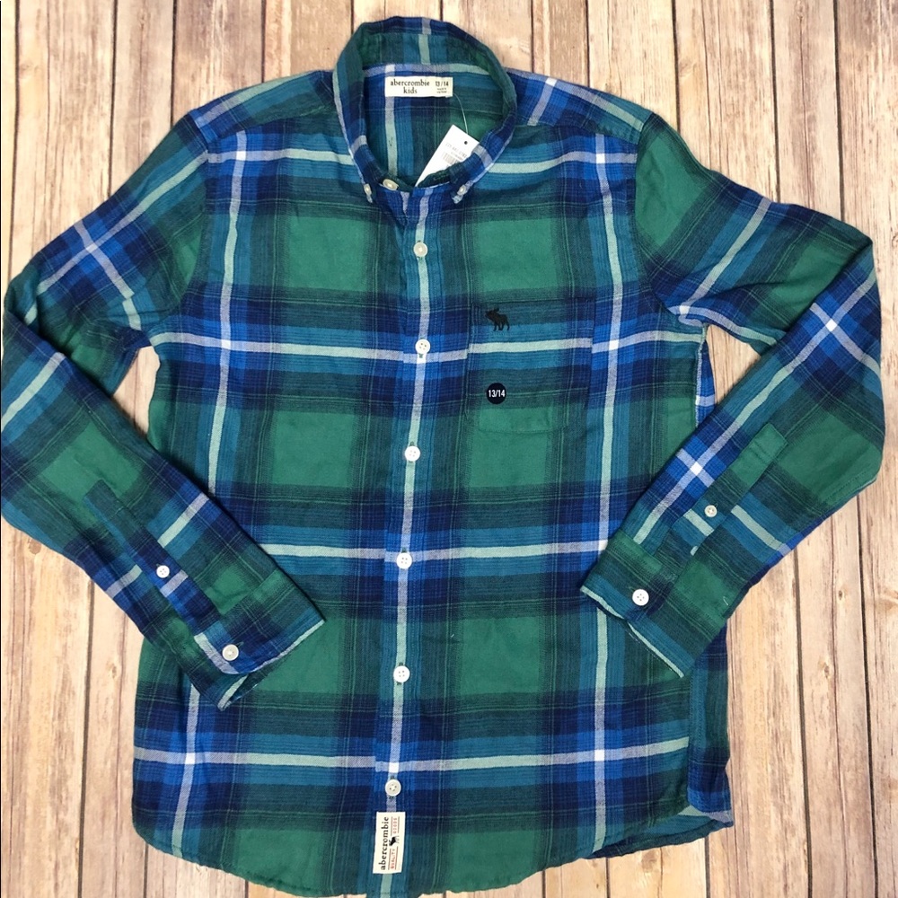 Abercrombie kids long sleeve flannel shirt NWT